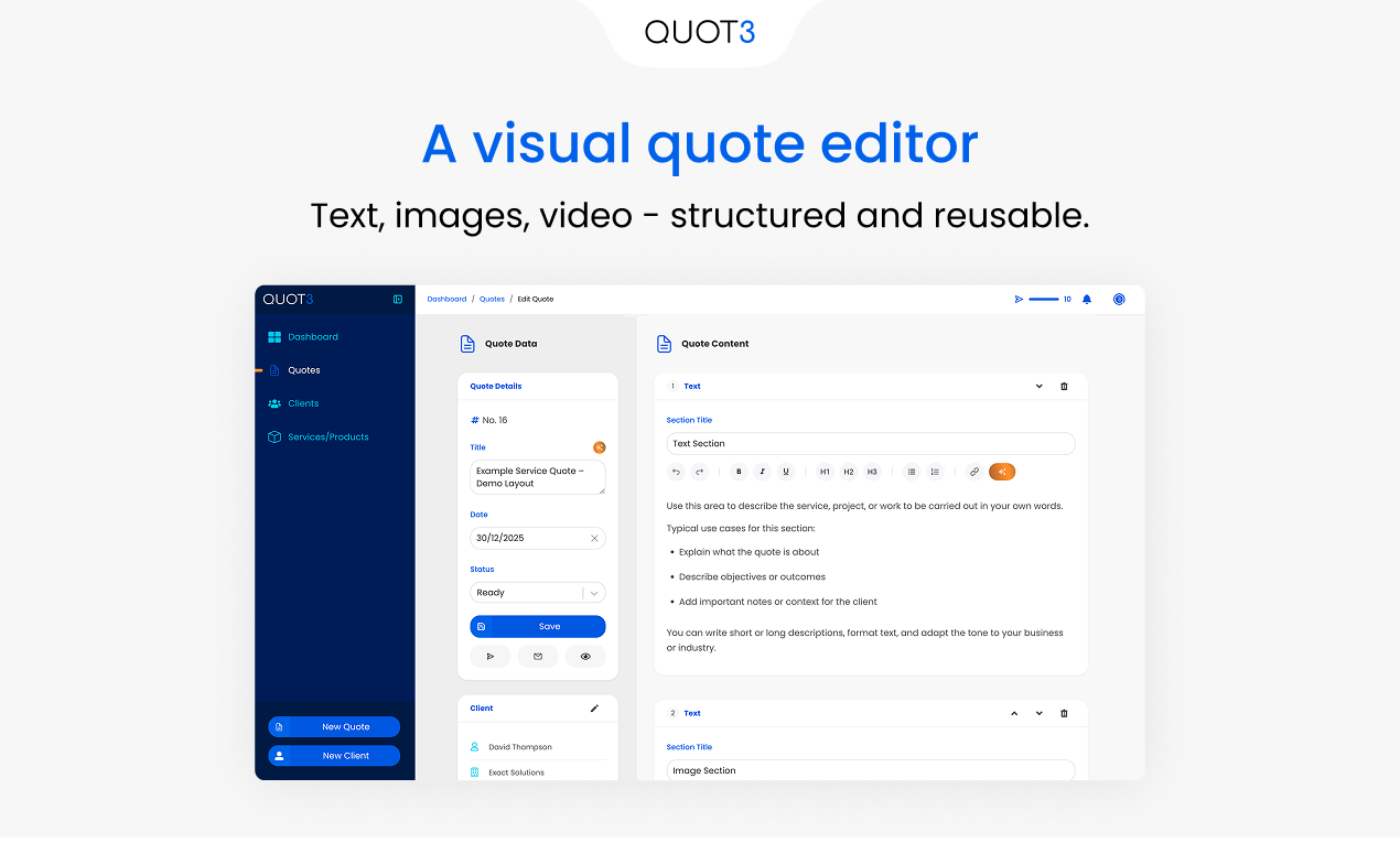 Quot3 - Screenshot 3 showing product features and functionality