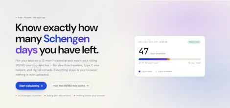Schengen 90/180 Calculator gallery image