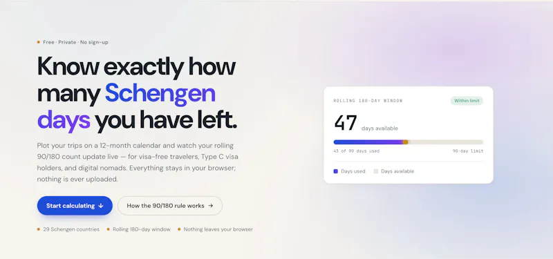 Schengen 90/180 Calculator screenshot 3