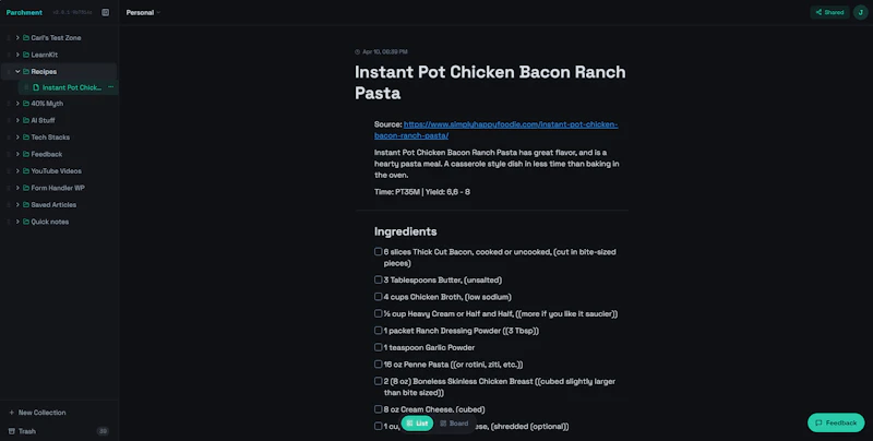 Parchment screenshot 2