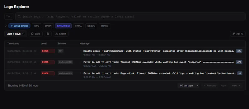 LogFlow screenshot 2