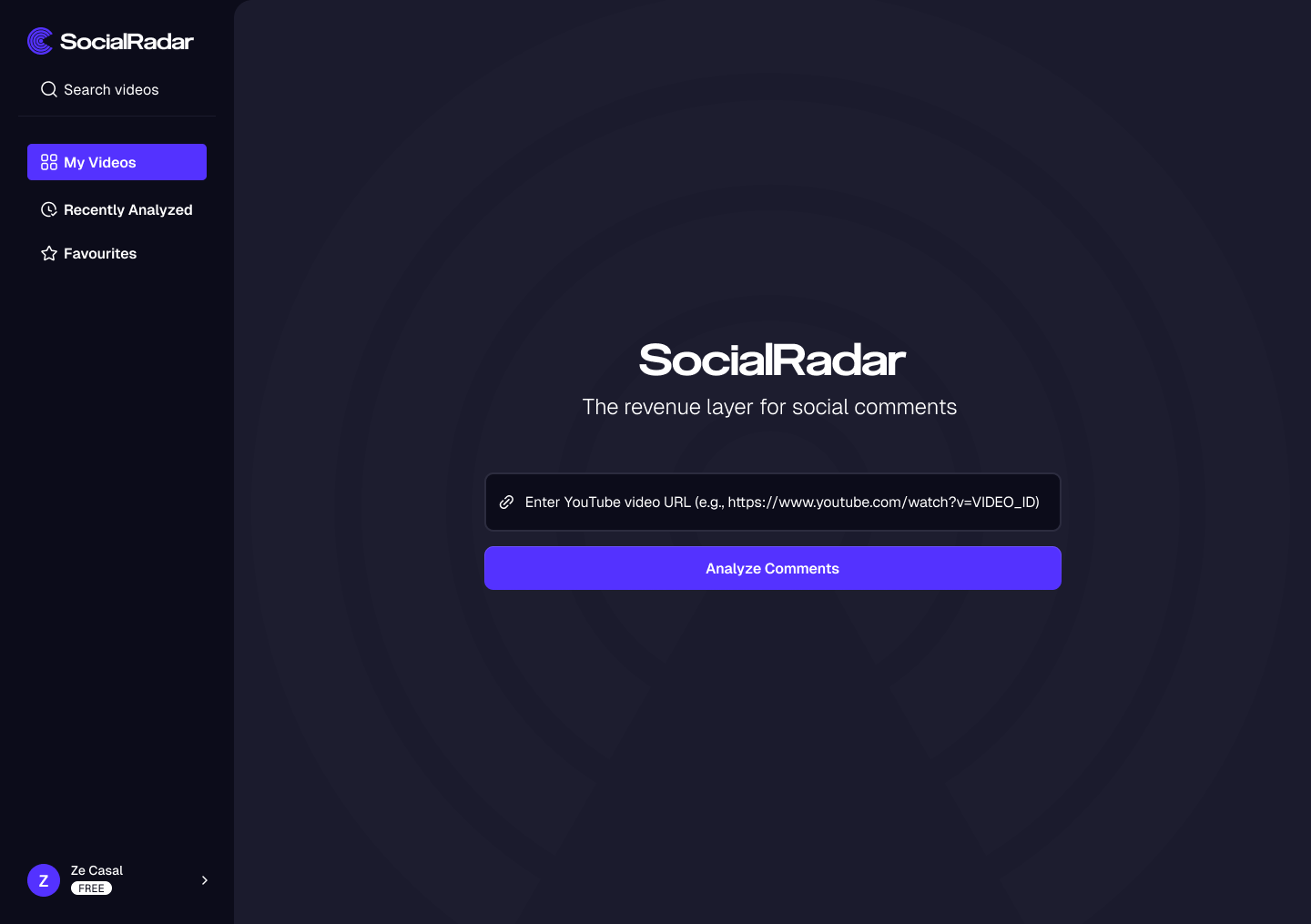 Social Radar - Main product screenshot demonstrating key features and user interface