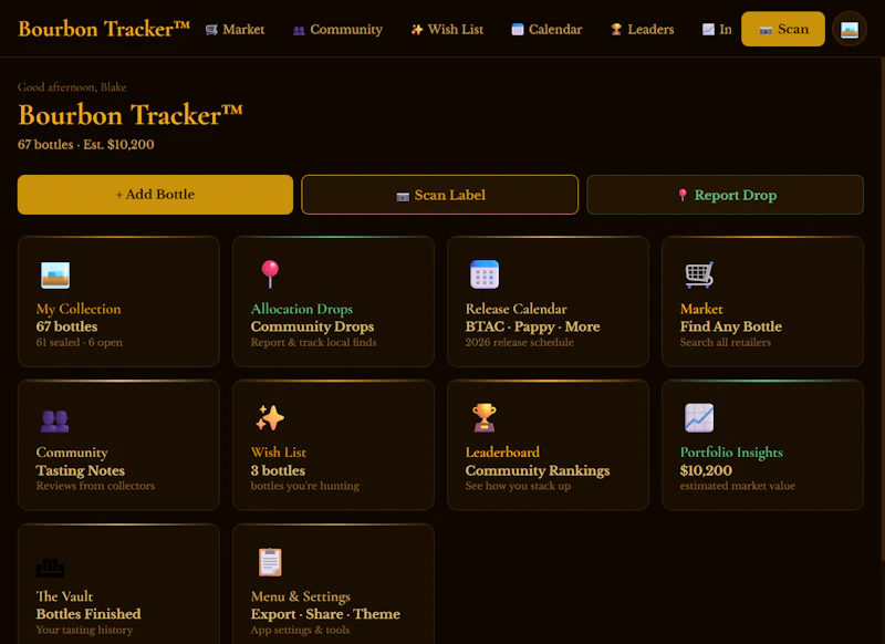 BourbonTracker™ Bourbon Collection Track screenshot 1
