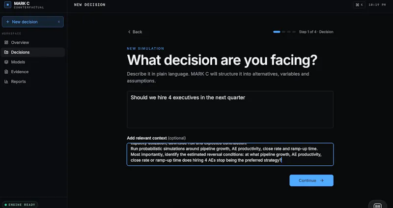 MARK C — Counterfactual Intelligence screenshot 8