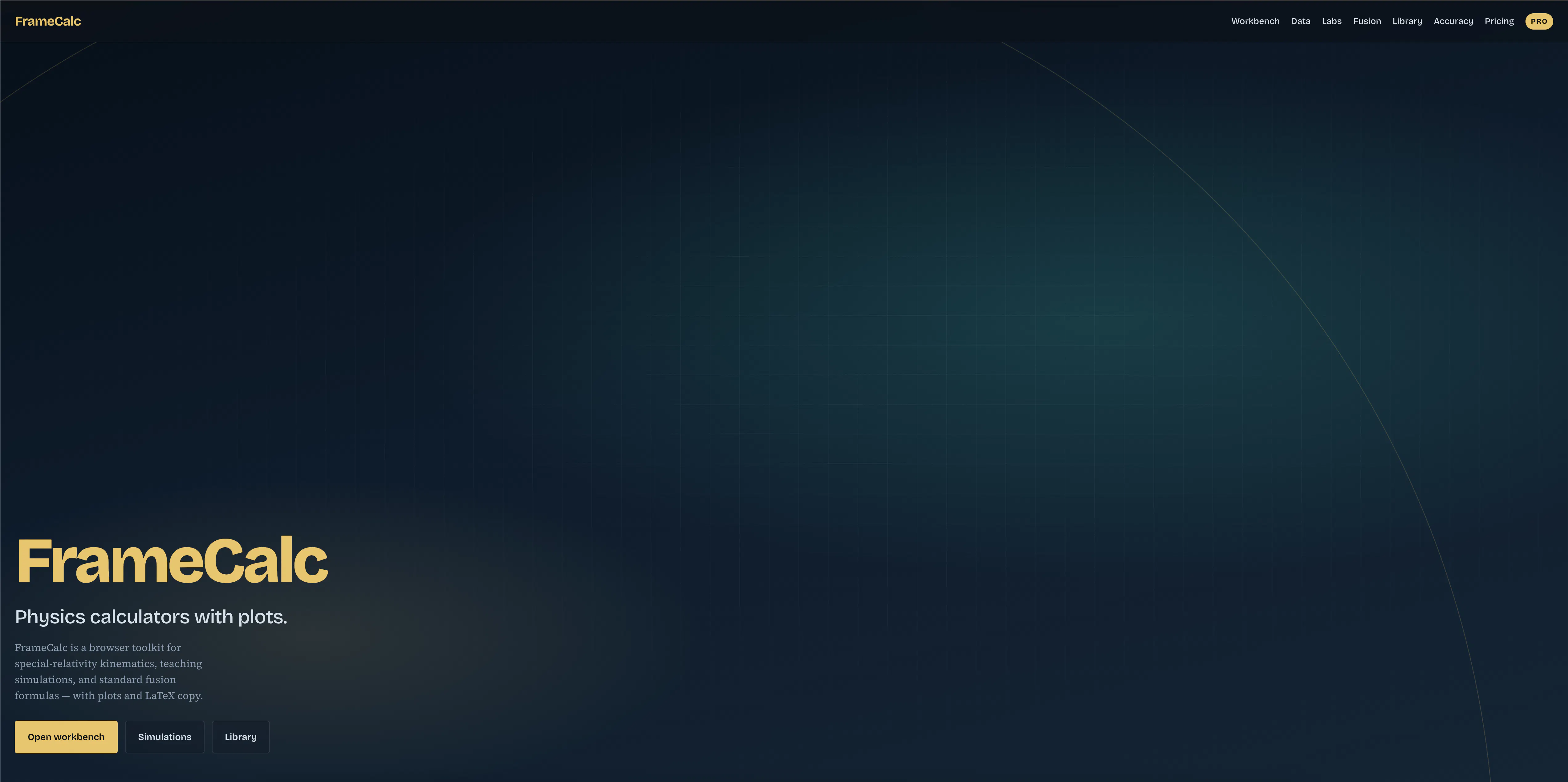 FrameCalc - physics compute with plots screenshot