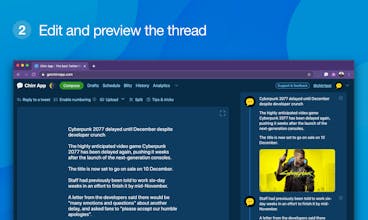 Chirr App browser extension gallery image