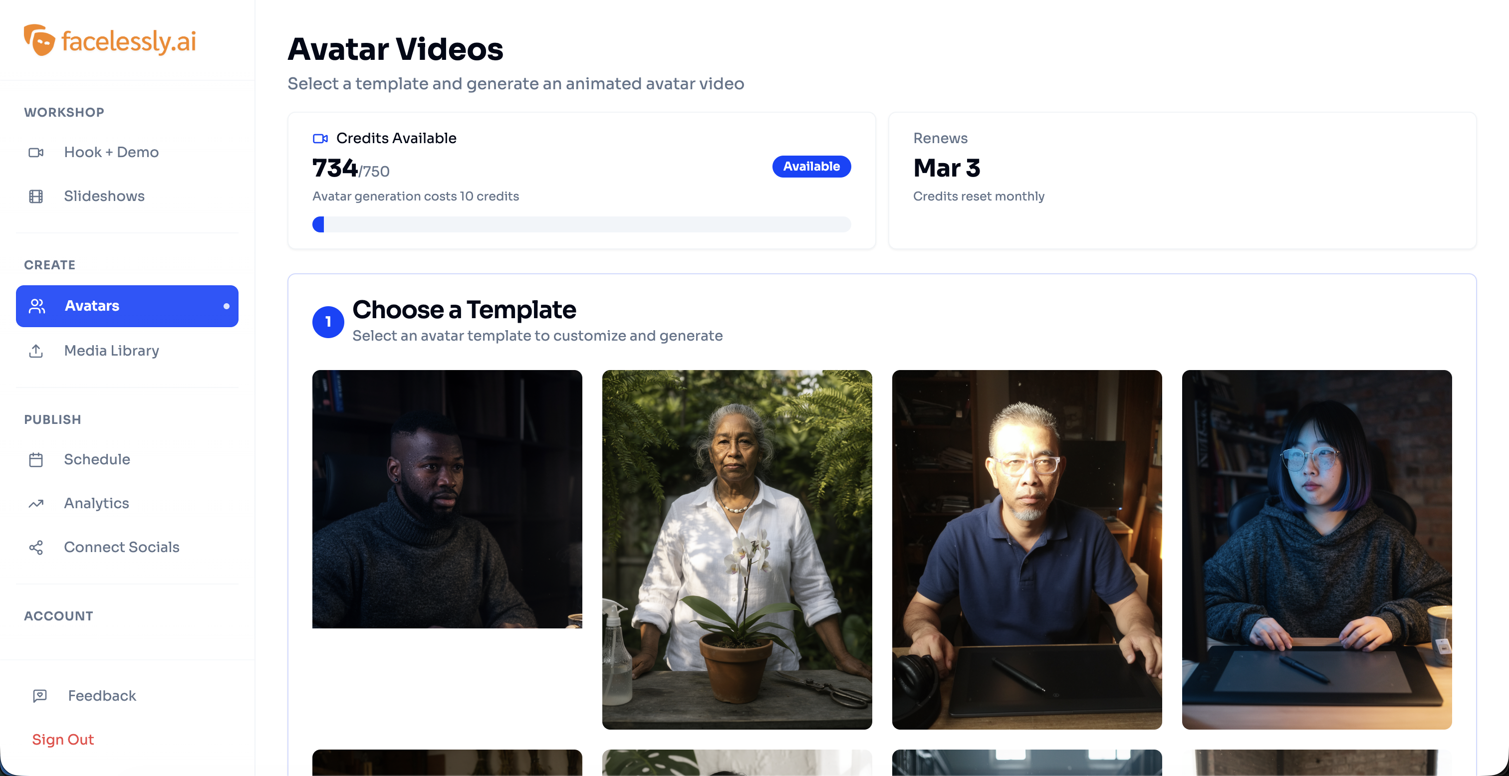 Faceless Video Platform - Screenshot 4 showing product features and functionality