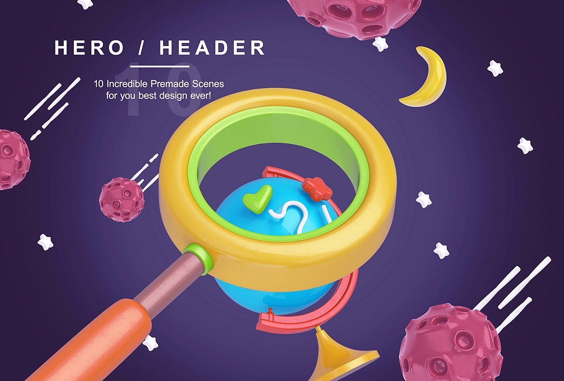 PSD Bright Travel Items Scene Generator gallery image