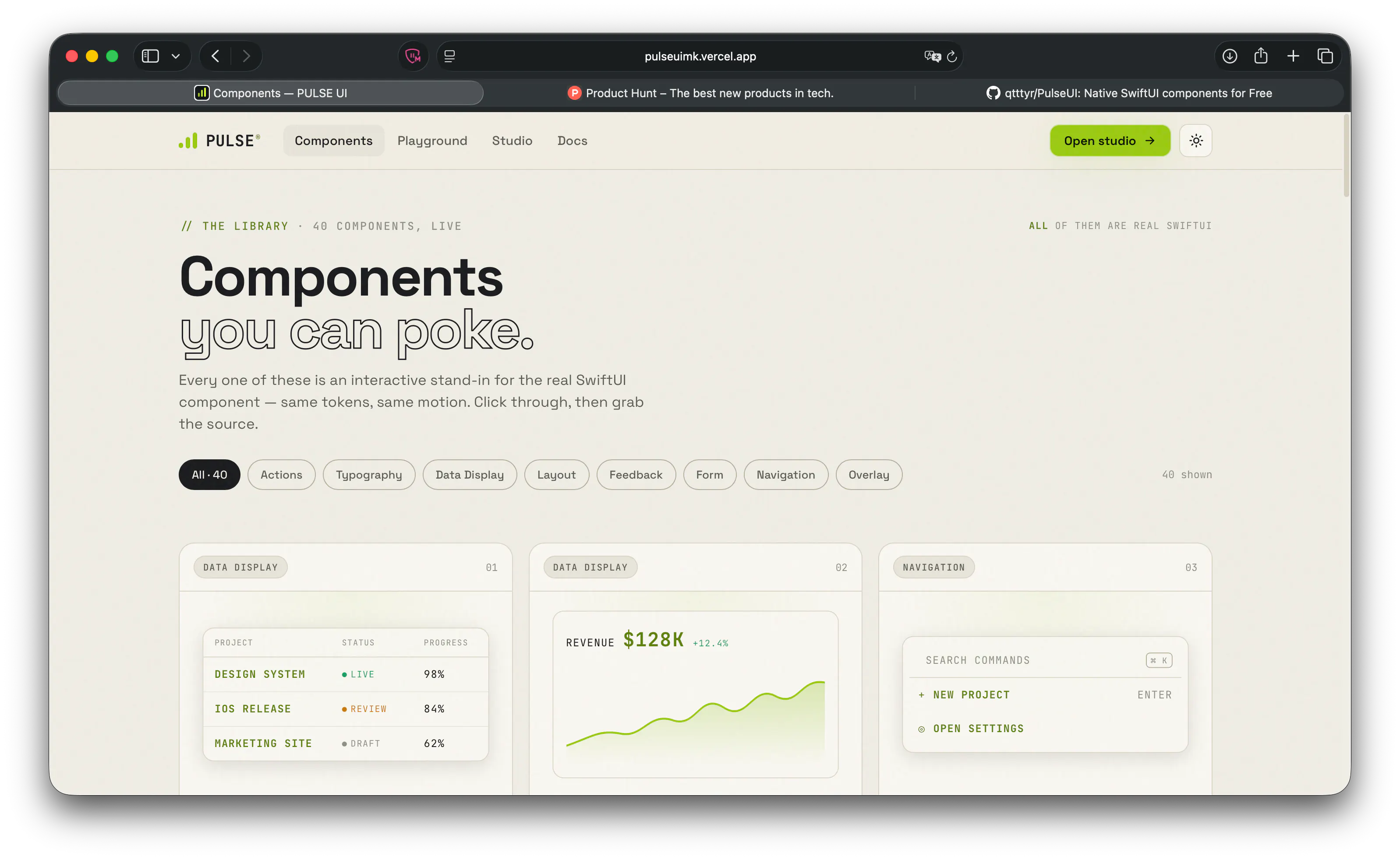 PULSE — premium SwiftUI components gallery image