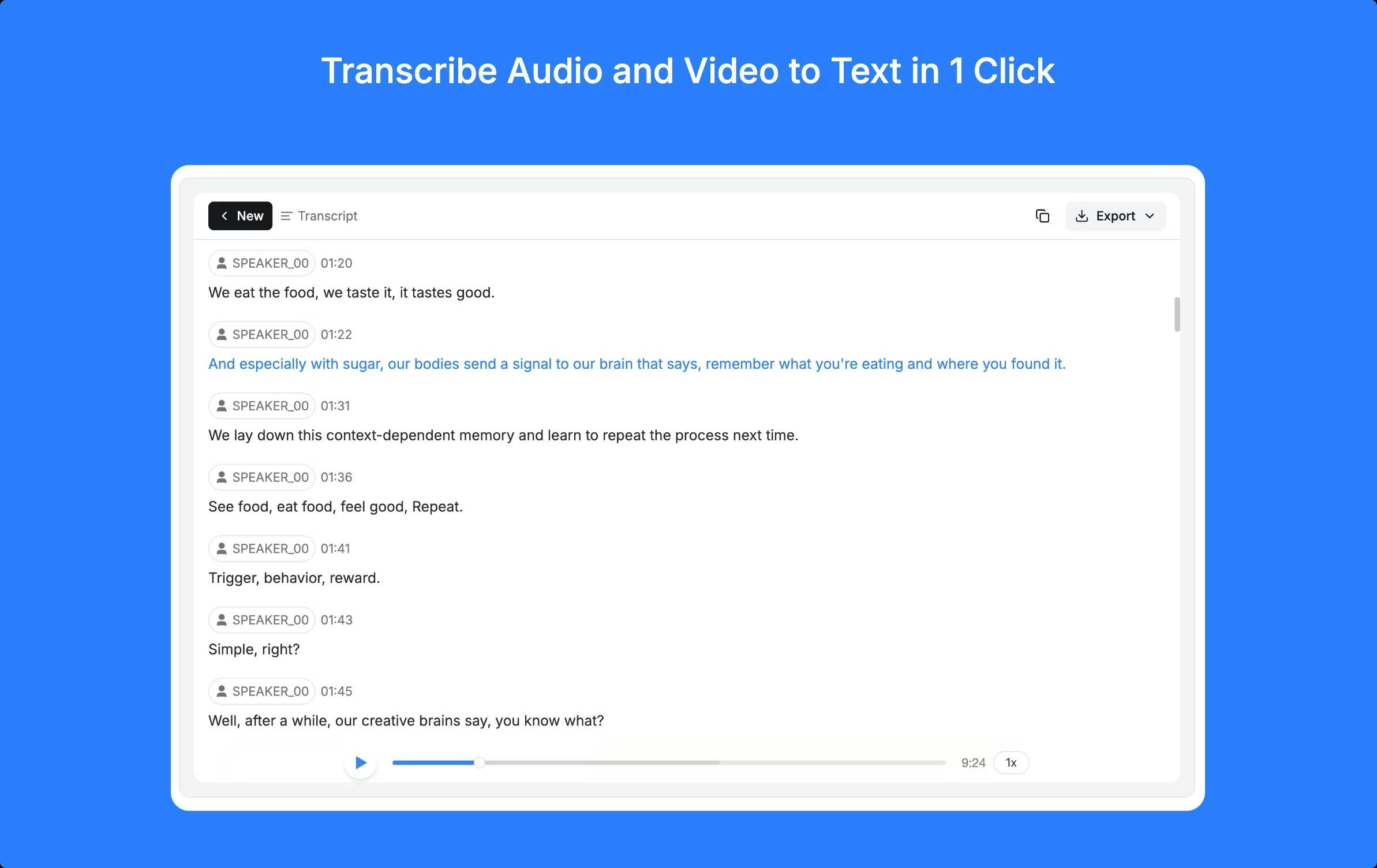 Media Unoscribe - Transkrip audio dan video ke teks yang tepat 2