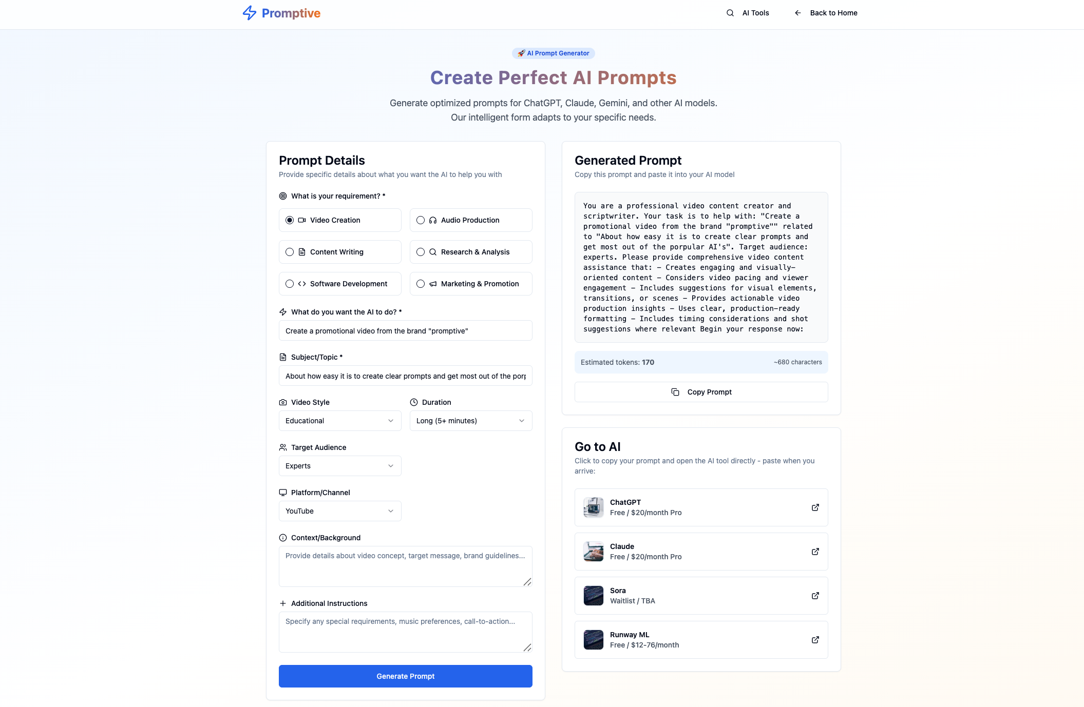 Promptive for AI media 4