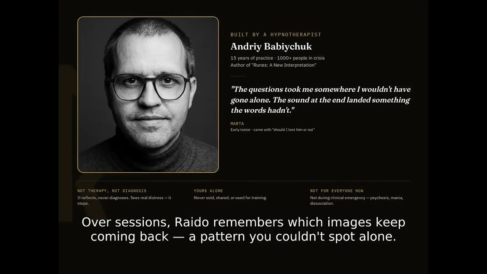 Raido — see your own patterns screenshot 2 (video preview)