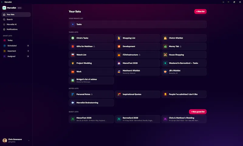 Marvelist screenshot 1