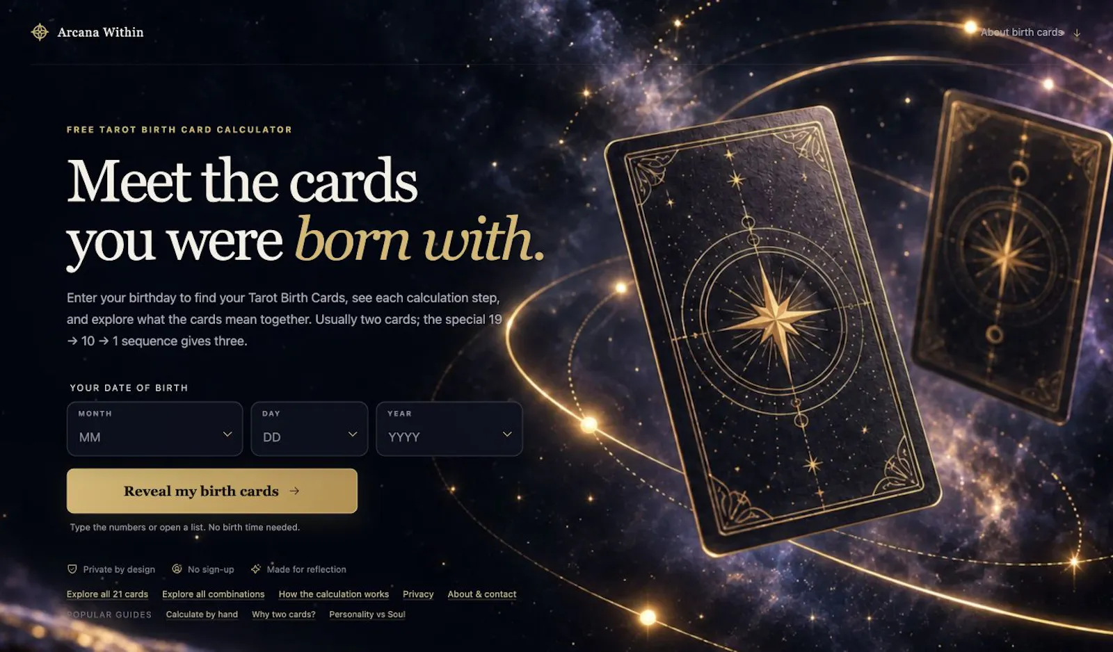 Tarot Birth Card Calculator screenshot 1