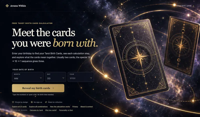 Tarot Birth Card Calculator screenshot 1