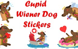 Cupid Wiener Dog Stickers media 1