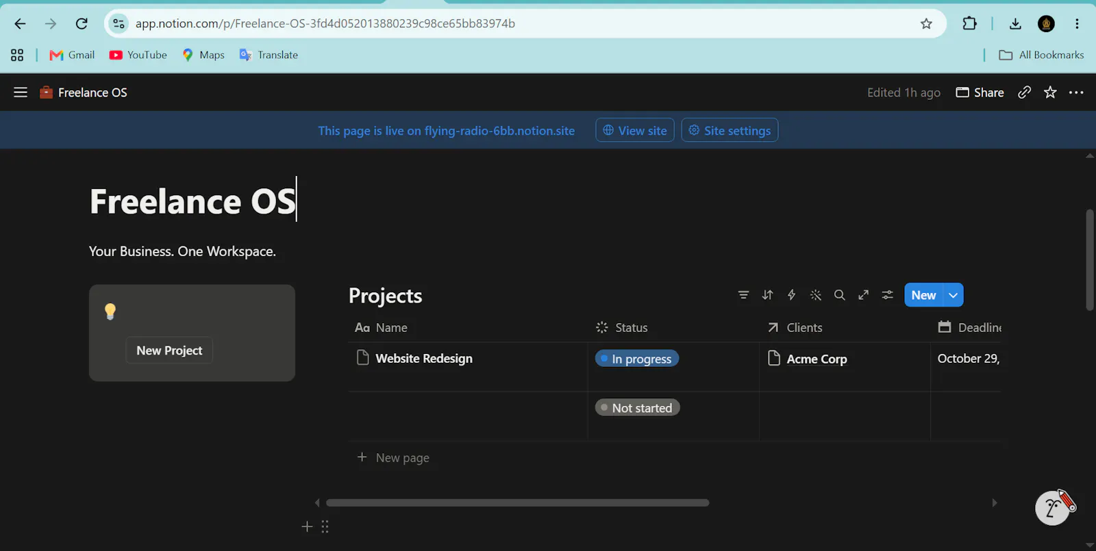 FreelanceOS - Executive Notion Dashboard screenshot 5