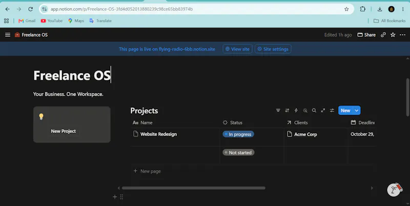 FreelanceOS - Executive Notion Dashboard screenshot 5
