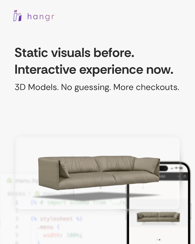 Hangr – 3D Experience for Ecommerce screenshot 1