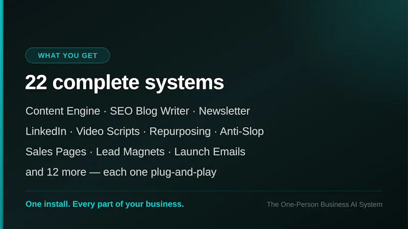 The One-Person Business AI System screenshot 2