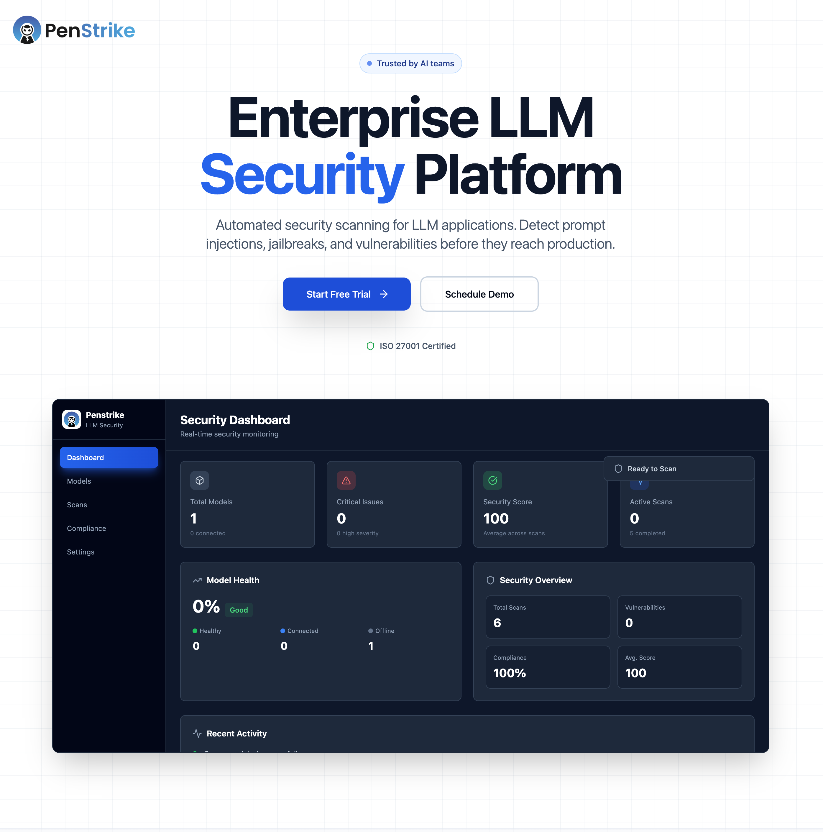 Penstrike Security - Main product screenshot demonstrating key features and user interface