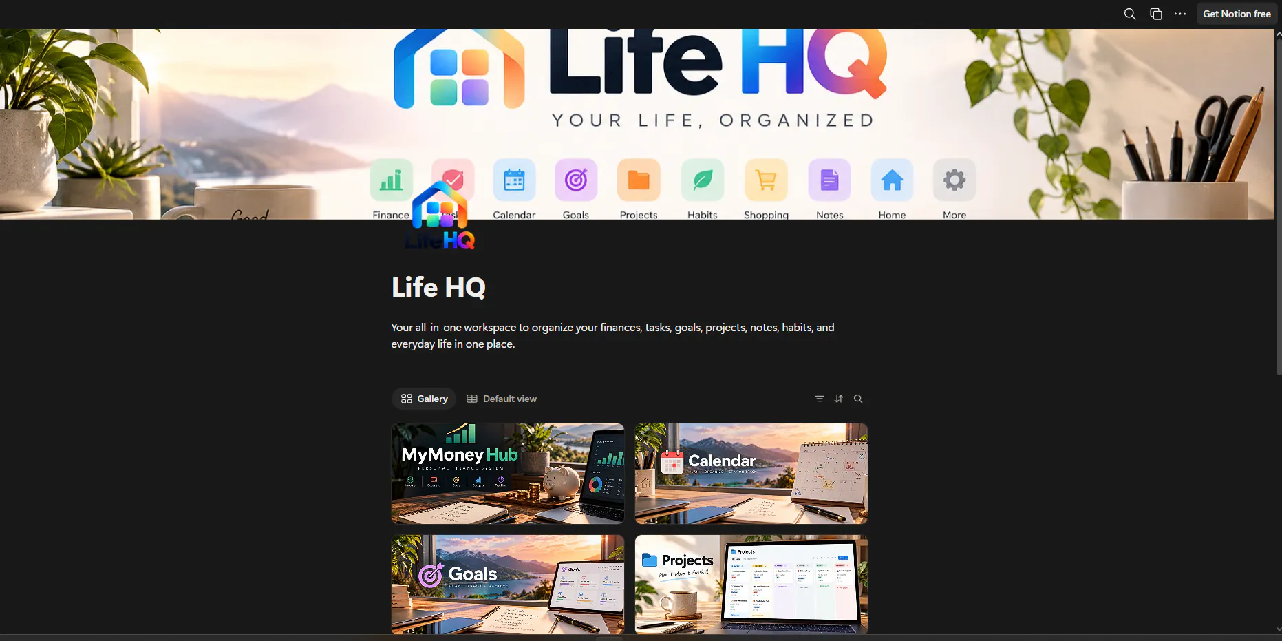 Life HQ — All-in-One Notion Life Planner gallery image