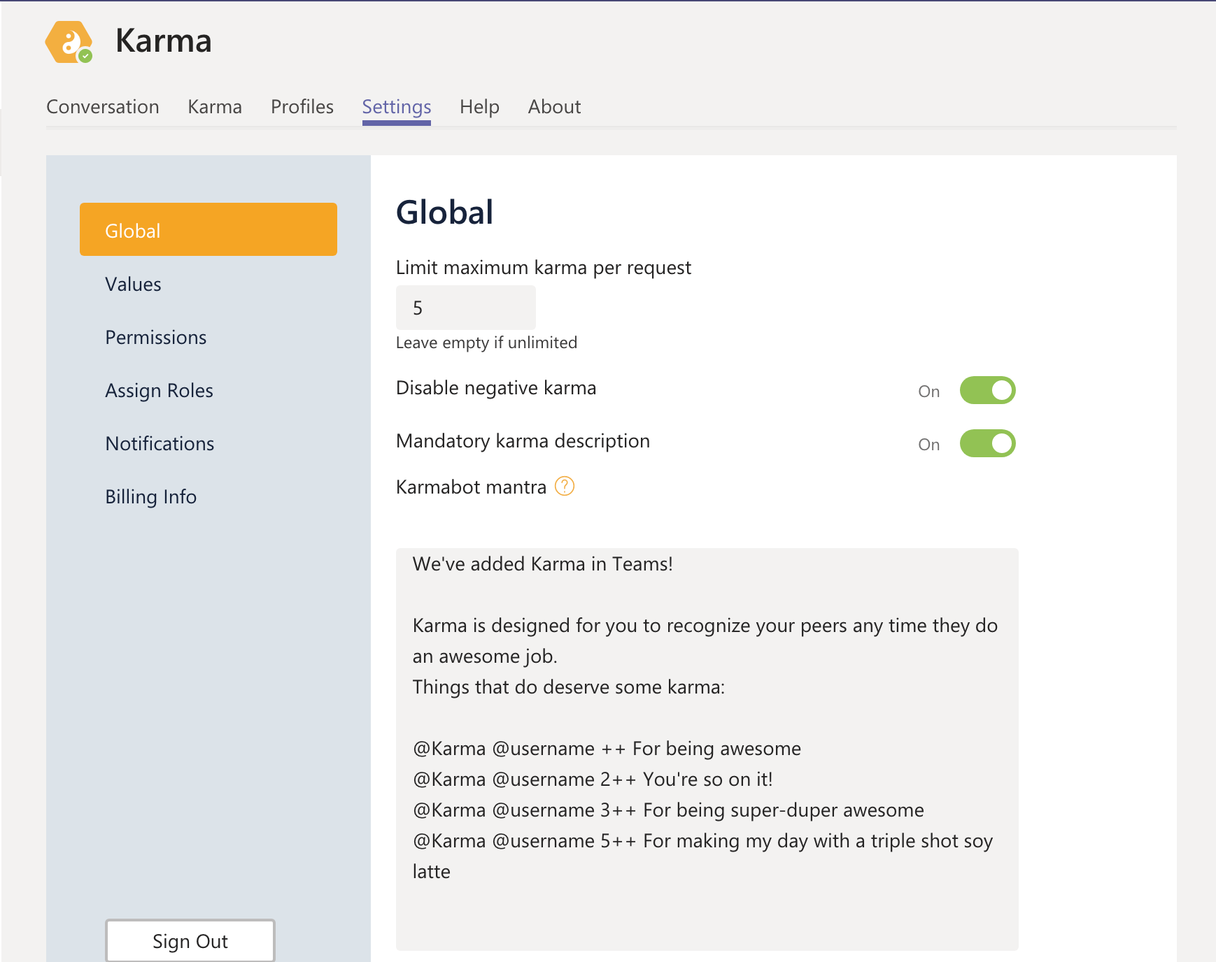 Karma bot for MS Teams gallery image