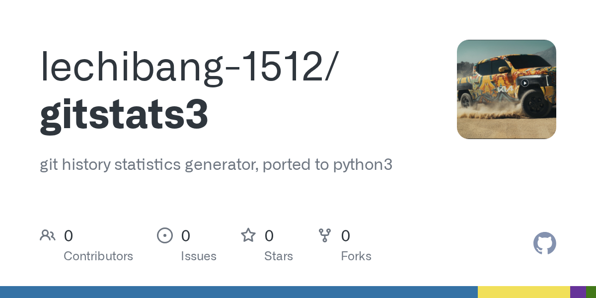 Média Premier lancement de Gitstats3 - Générateur de statistiques Git History, porté sur Python3 1