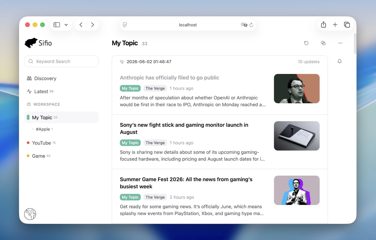 Sifio screenshot 2
