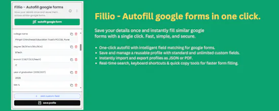 Fillio - Autofill google forms gallery image