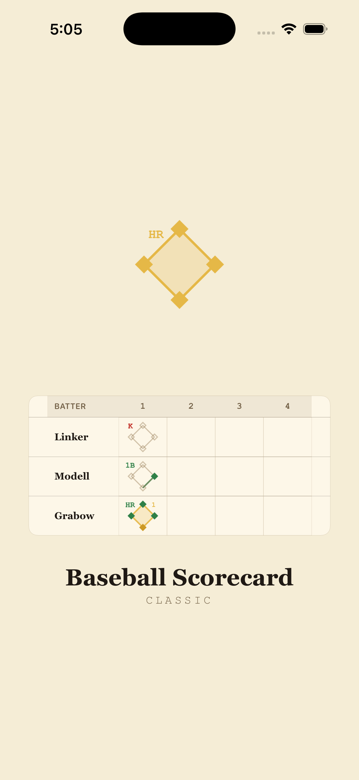 Baseball Scorecard Classic gallery image