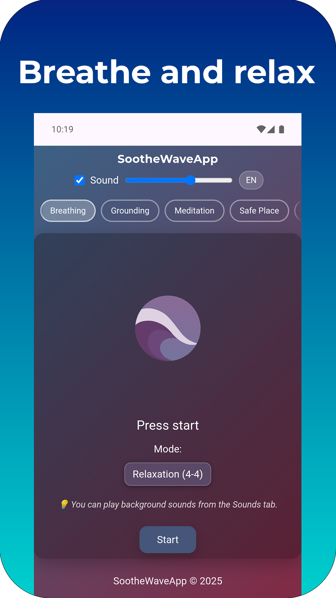 Media Soothewaveapp - Bernafas, menetap, tidur - meditasi berpandu dengan TTS 4