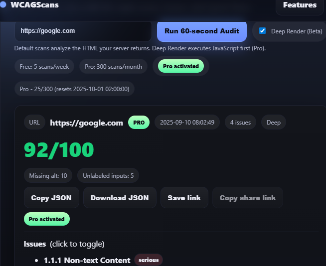 WCAGScans