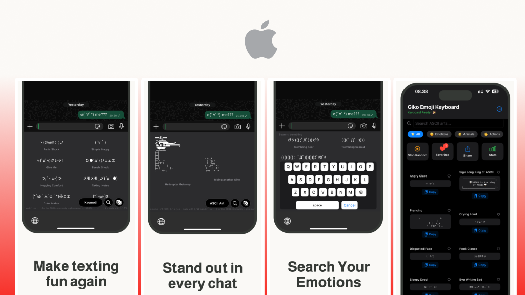 Giko -Tastatur - Japanische Kaomoji & Ascii Art App Medien 3