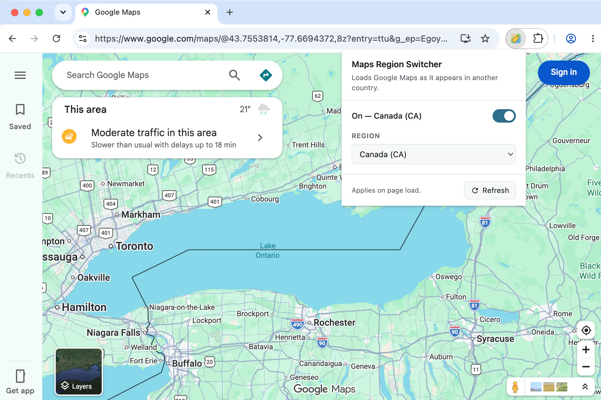 Google Maps Region Switcher gallery image