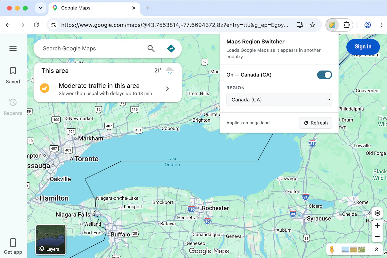 Google Maps Region Switcher screenshot 3