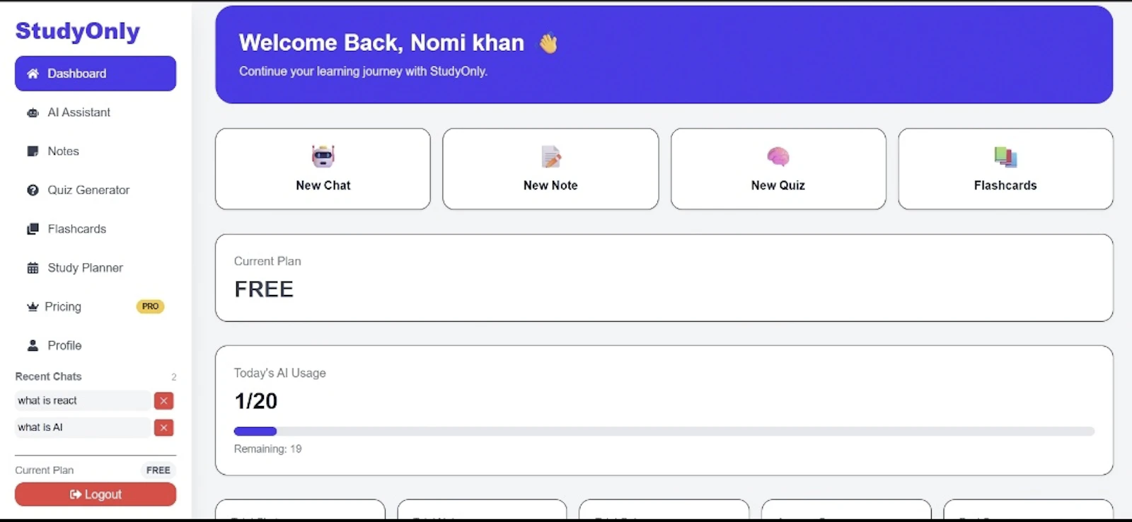 StudyOnly screenshot 2