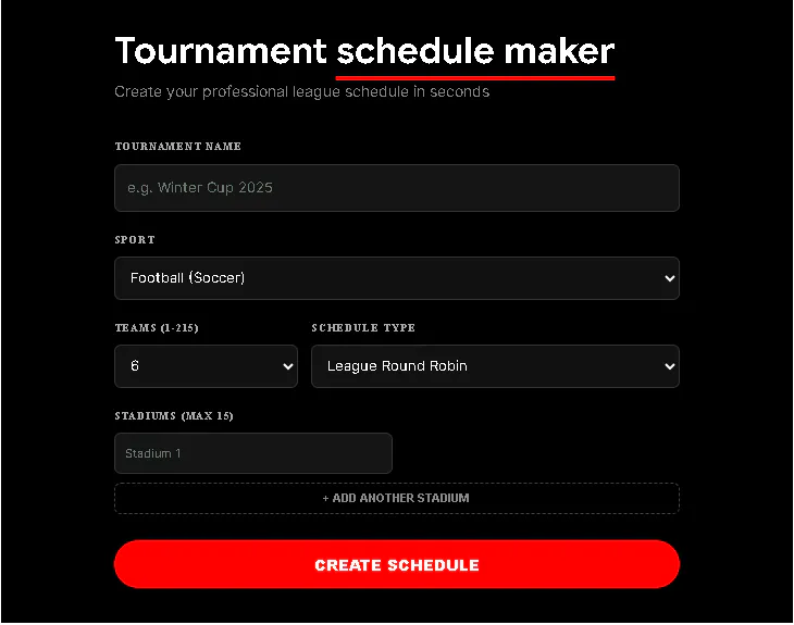 SPORTS Schedule Maker