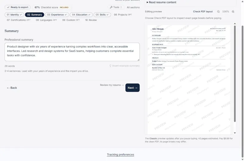 ResumeForU screenshot 2