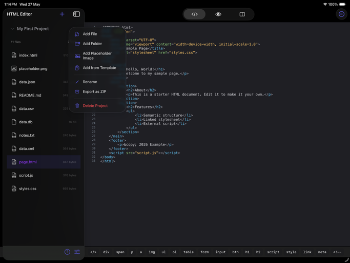 HTML Editor + iOS App gallery image