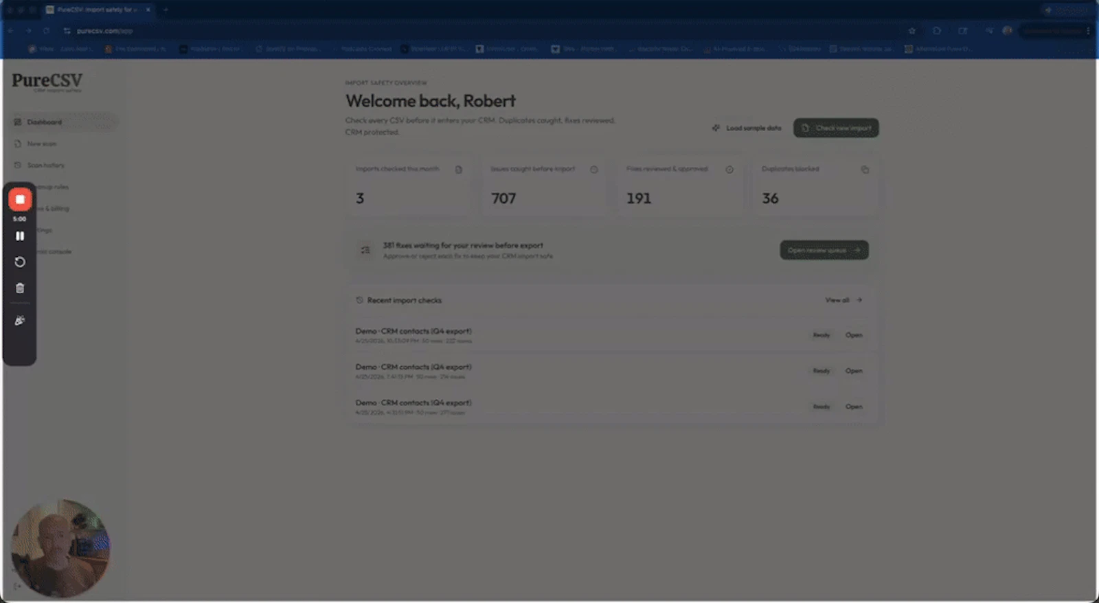 PureCSV screenshot 1 (video preview)