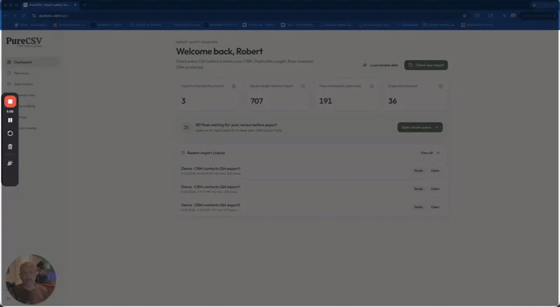 PureCSV screenshot 1 (video preview)