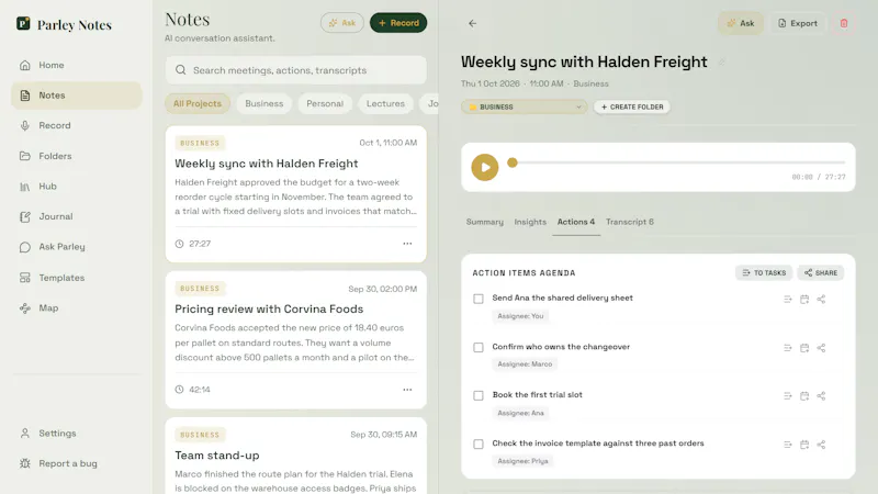 Parley Notes screenshot 2