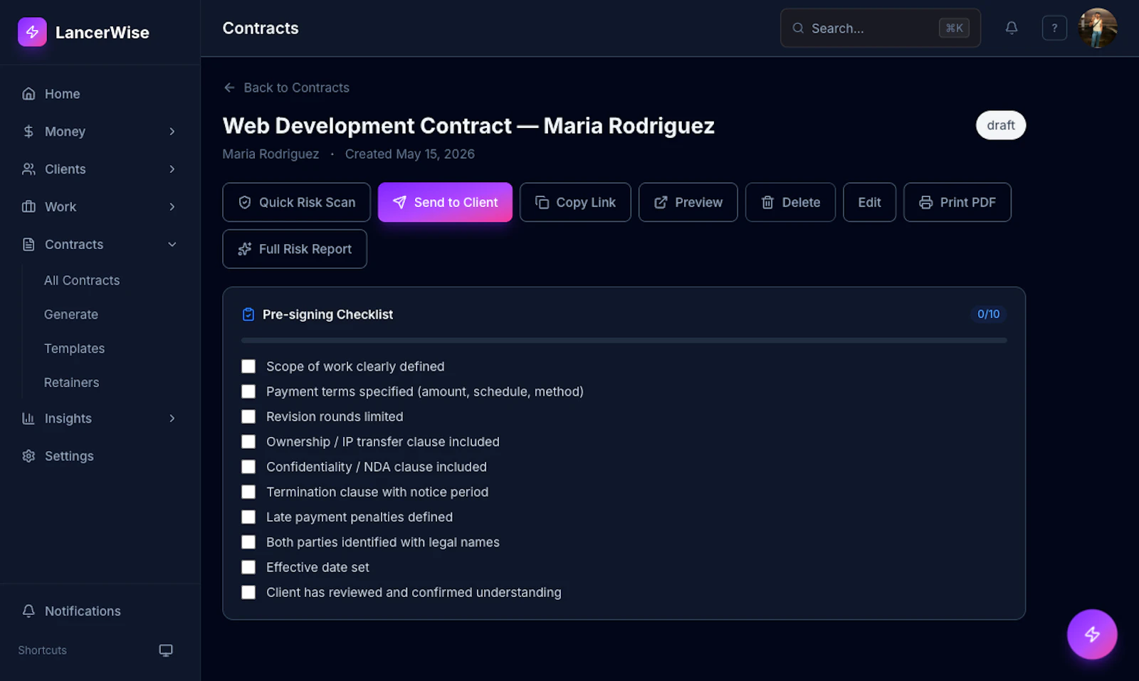 LancerWise screenshot 2