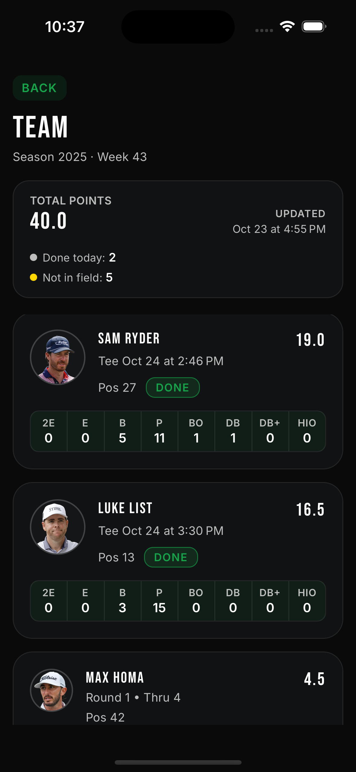 Knockdown - PGA Fantasy App gallery image