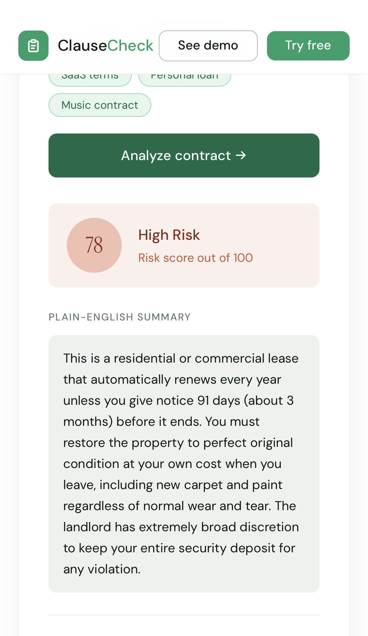 ClauseCheck gallery image