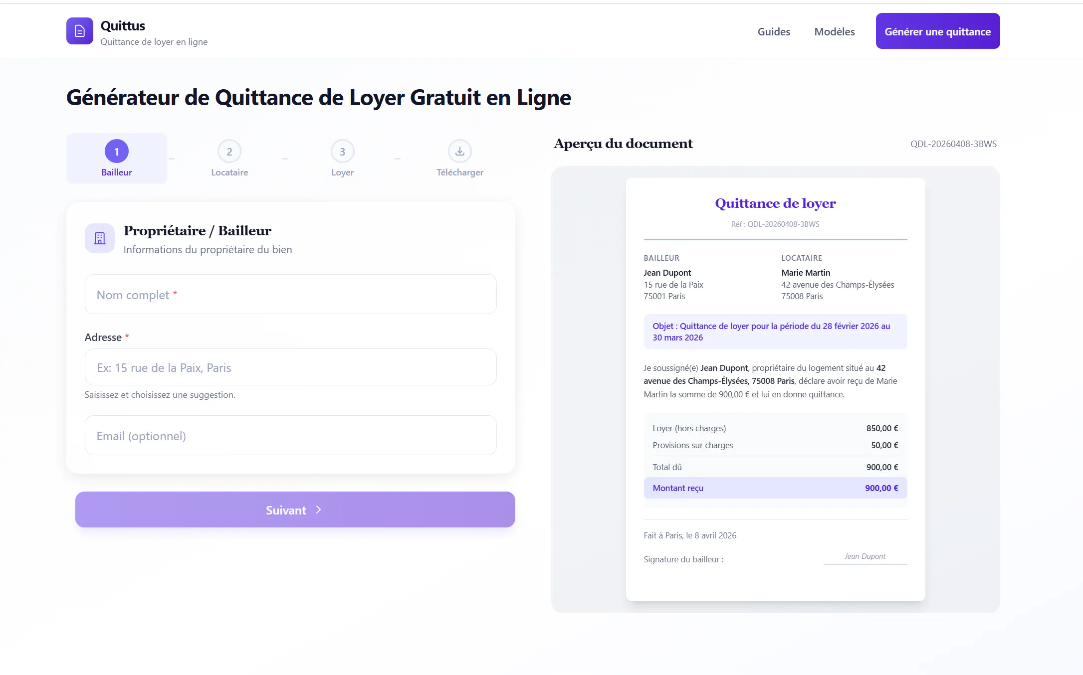 Banner del producto Générateur Quittance - Quittus