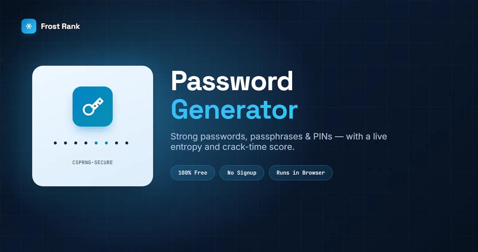 Frost Rank Password Generator screenshot 1