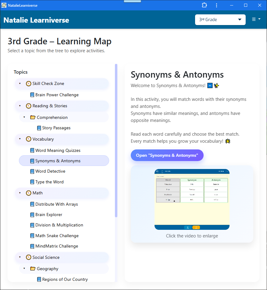 Natalie Learniverse - Screenshot 2 showing product features and functionality