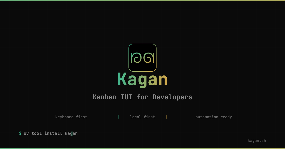 KAGAN - Terminal AI Orchestration Layer - Main product screenshot demonstrating key features and user interface